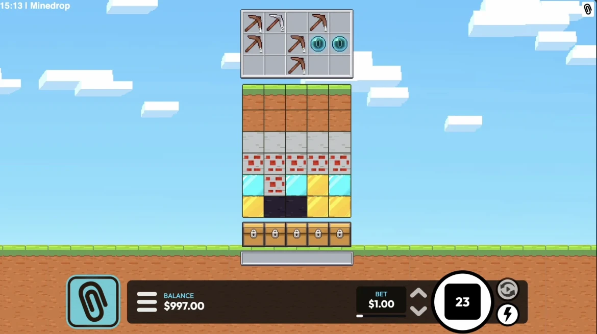 Mine Drop: иконки блоков, кирки, сундуков (визуальные элементы)